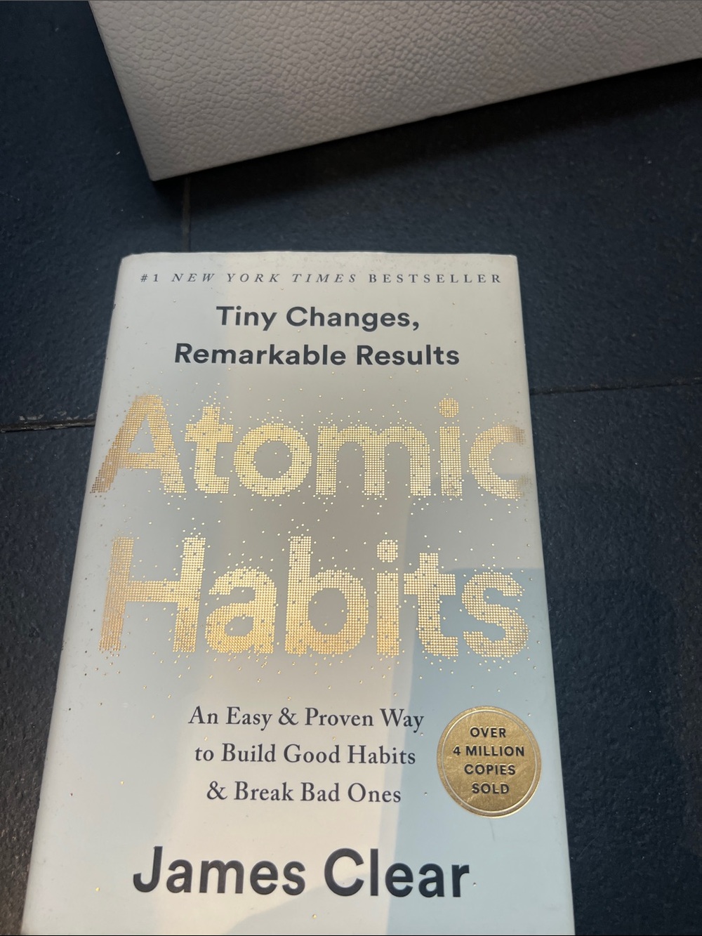 Atomic Habits by James Clear - White Cover with Gold Foil